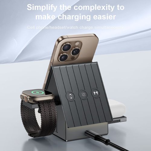A7 15W 3 az 1-ben vezeték nélküli MagSafe kompatibilis töltőállomás iPhone, Apple Watch és AirPods készülékekhez