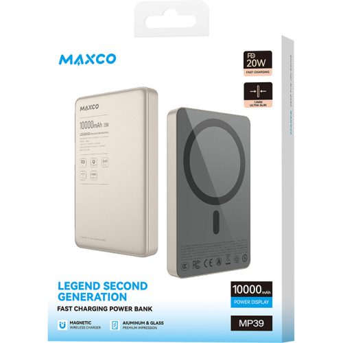 MP39 10000mAh MagSafe kompatibilis PowerBank, titánszürke színű