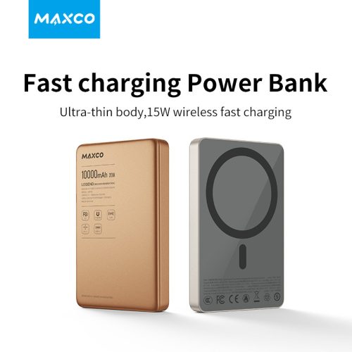 MP39 10000mAh MagSafe kompatibilis PowerBank, titánszürke színű