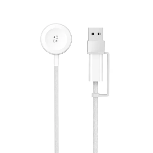 Mágneses USB / USB-C Apple Watch-gyorstöltő szőtt kábellel (1 m)