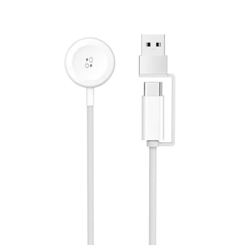Mágneses USB / USB-C Apple Watch-gyorstöltő szőtt kábellel (1 m)