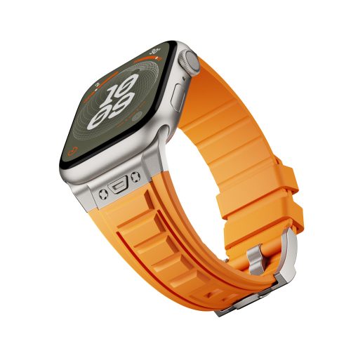 Apple Watch narancssárga explorer szíj titánszürke csatlakozóval 42/44/45/49 mm (Series 1-9, SE, Ultra) és 46 mm (Series 10/11)