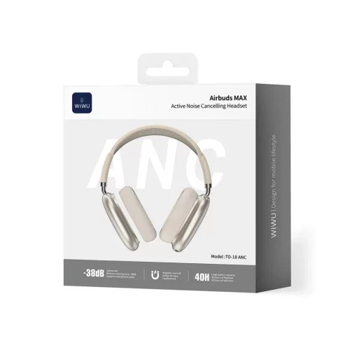 WiWU Airbuds MAX TD-18 ANC Bluetooth fejhallgató, aktív zajszűréssel - arany