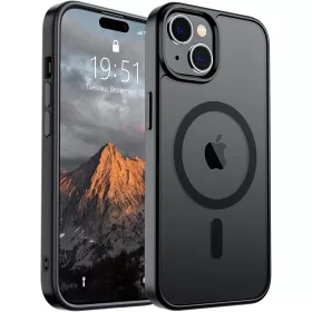 Frosted fekete iPhone 15 MagSafe tok