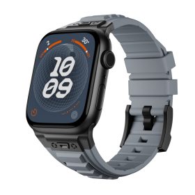   Apple Watch szürke explorer szíj fekete csatlakozóval 42/44/45/49 mm (Series 1-9, SE, Ultra) és 46 mm (Series 10/11)