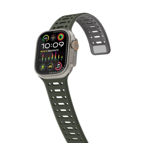 Apple Watch sötétzöld/szürke mágneses szilikon szíj