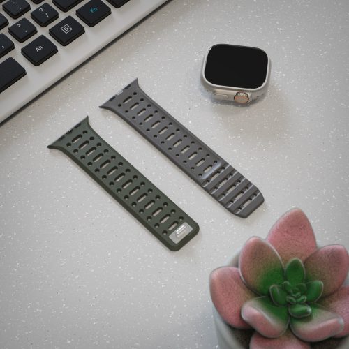 Apple Watch sötétzöld/szürke mágneses szilikon szíj