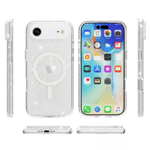 Csillogós MagSafe kompatibilis átlátszó iPhone Air védőtok