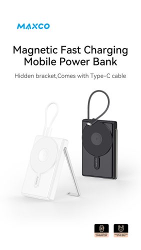 MP43 10000mAh MagSafe kompatibilis PowerBank, fekete