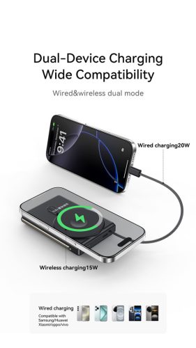 MP43 10000mAh MagSafe kompatibilis PowerBank, fekete