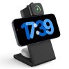 M5 Qi2 3 az 1-ben összecsukható mágneses vezeték nélküli töltőállomás iPhone / Apple Watch / AirPods – Fekete