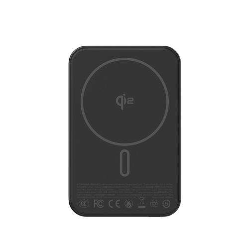 MP35 Qi2 MagSafe PowerBank 10 000 mAh – kitámasztható gyűrűvel, fekete