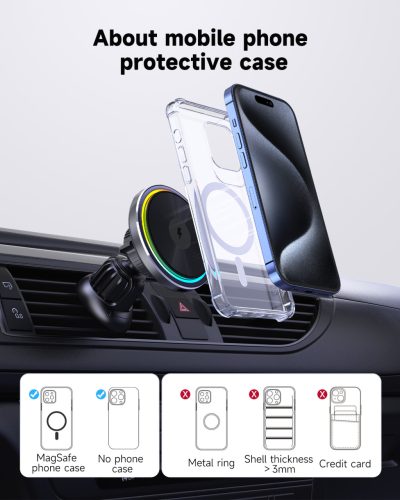 S24 15W MagSafe kompatibilis vezeték nélküli autós töltő