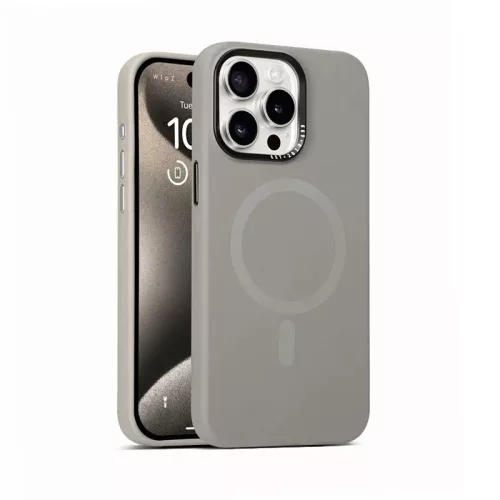 Titánszürke MagSafe kompatibilis iPhone 16 szilikon tok