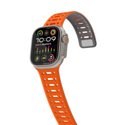 Apple Watch narancssárga/szürke mágneses szilikon szíj