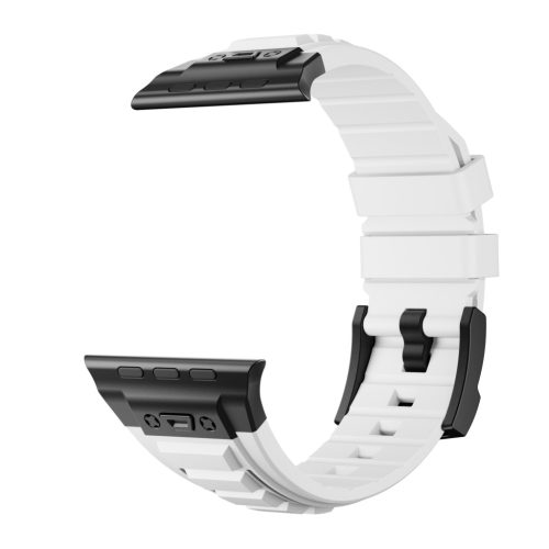 Apple Watch fehér explorer szíj fekete csatlakozóval 42/44/45/49 mm (Series 1-9, SE, Ultra) és 46 mm (Series 10/11)