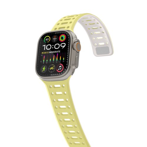 Apple Watch sárga/szürke mágneses szilikon szíj