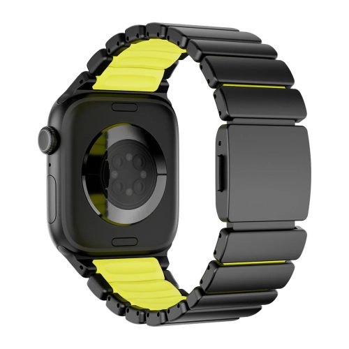 Magnetix fekete-zöld Apple Watch fémszíj (mágneses csattal)