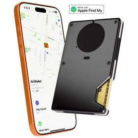   Air Wallet okos kártyatartó – Fekete, beépített Apple Find My lokátorral
