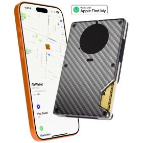   Air Wallet okos kártyatartó – Karbon fekete, beépített Apple Find My lokátorral