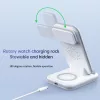 LFX-180 4 az 1-ben vezeték nélküli töltőállomás iPhone, Apple Watch és AirPods töltéséhez, digitális óra kijelzővel és ébresztő funkcióval