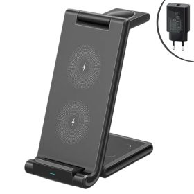   OJD-97 15W 3 az 1-ben vezeték nélküli töltőállomás - fekete