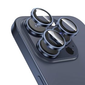   Sötétkék színű kameravédő lencse applikátorral - iPhone 15 Pro / iPhone 15 Pro Max