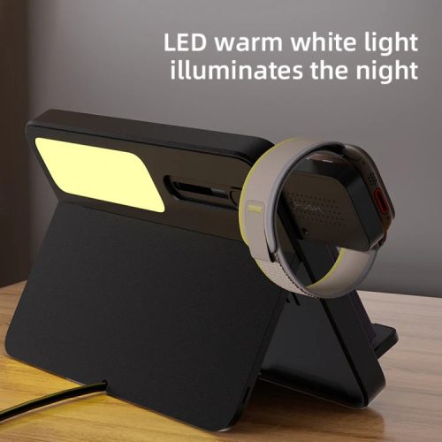 C30 30W 4 az 1-ben vezeték nélküli töltőállomás LED világítással, fekete