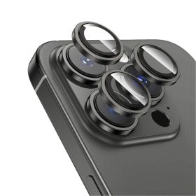   Fekete kameravédő lencse applikátorral - iPhone 15 Pro / iPhone 15 Pro Max