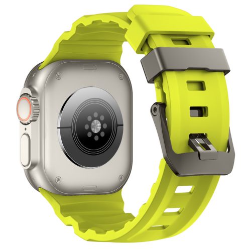 SteelActive Sport zöld Apple Watch szilikon szíj szürke csattal