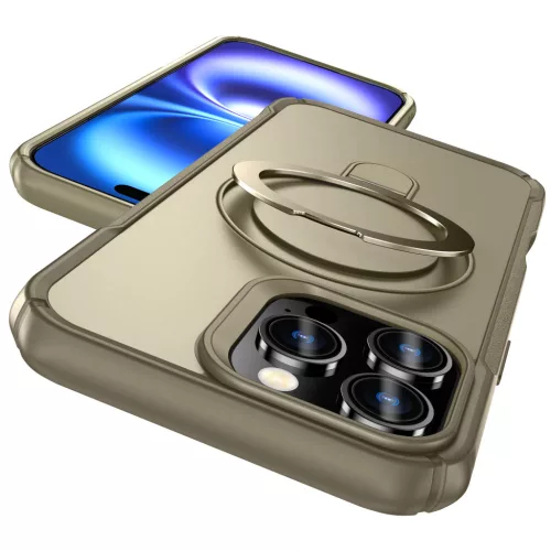 MagnoFold khaki MagSafe kompatibilis iPhone 16 Pro Max védőtok kihajtható gyűrűvel