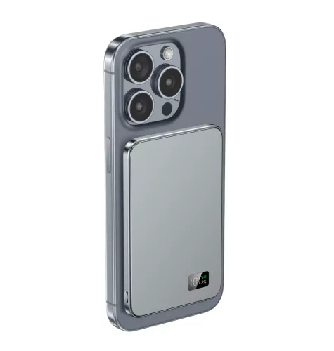 F20s mágneses PowerBank 5000 mAh – iPhone, Apple Watch és AirPods készülékekhez, lila