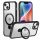 MagnoFold fekete/áttetsző MagSafe kompatibilis iPhone 15 védőtok kihajtható gyűrűvel