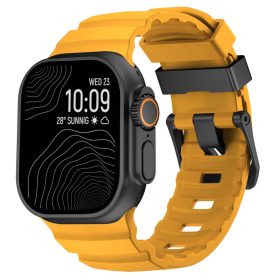   SteelActive Sport sárga Apple Watch szilikon szíj fekete csattal