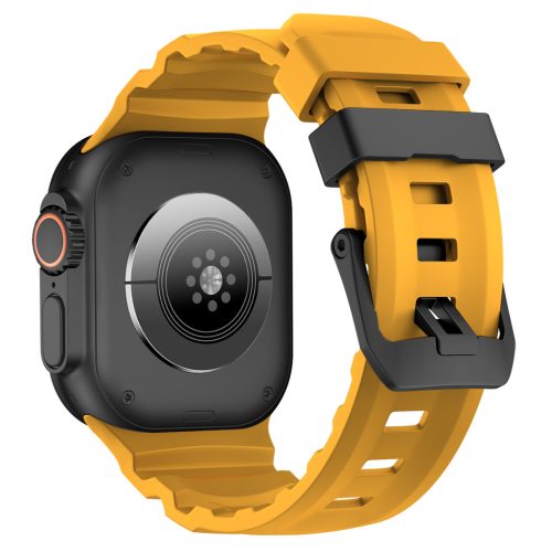 SteelActive Sport sárga Apple Watch szilikon szíj fekete csattal