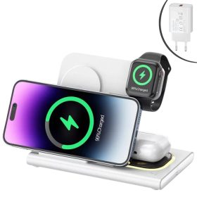   A80 15W 4 az 1-ben vezeték nélküli töltőállomás (iPhone, Airpods és Apple Watch) - fehér
