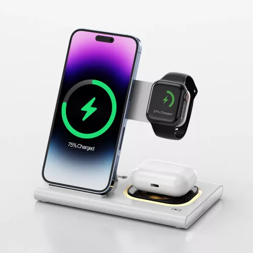A80 15W 4 az 1-ben vezeték nélküli töltőállomás (iPhone, Airpods és Apple Watch) - fehér