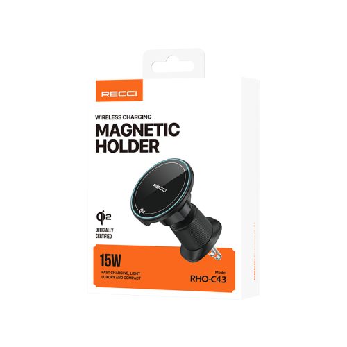 RHO-C43 15W Qi2 MagSafe kompatibilis autós töltő RGB LED világítással
