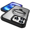 MagnoFold fekete/áttetsző MagSafe kompatibilis iPhone 16 Pro Max védőtok kihajtható gyűrűvel