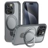 MagnoFold szürke MagSafe kompatibilis iPhone 15 Pro védőtok kihajtható gyűrűvel