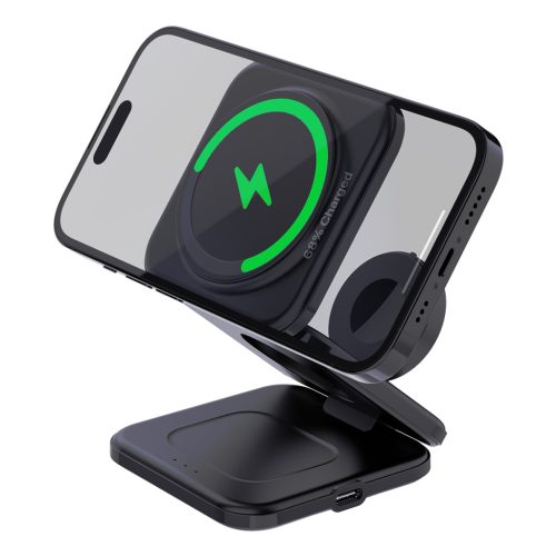 Z8 15W 3 az 1-ben vezeték nélküli töltőállomás, fekete