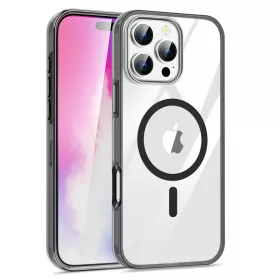   iPhone 13/14 fekete/átlátszó - MagSafe-rögzítésű védőtok