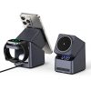 LX11 MagCharge 15W 4 az 1-ben mágneses töltőállomás, digitális óra funkcióval iPhone, Apple Watch és Airpods készülékekhez