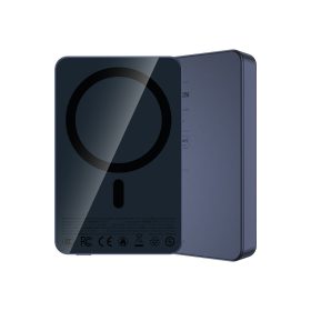   W36 10000mAh MagSafe kompatibilis PowerBank, mélykék színű