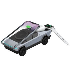   CyberDock 15W 3 az 1-ben vezeték nélküli töltőállomás LED világítással iPhone, Apple Watch és Airpods készülékekhez