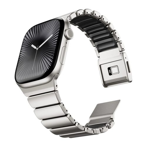 Magnetix titánszürke-fekete Apple Watch fémszíj (mágneses csattal)