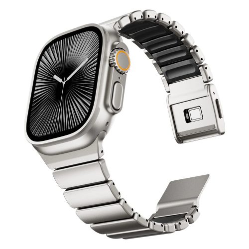 Magnetix titánszürke-fekete Apple Watch fémszíj (mágneses csattal)