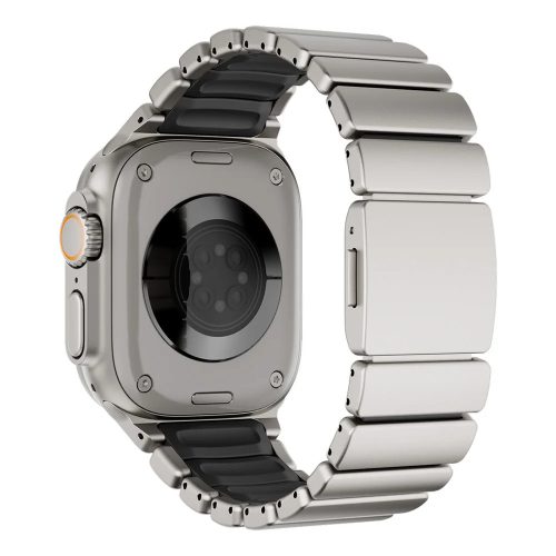 Magnetix titánszürke-fekete Apple Watch fémszíj (mágneses csattal)