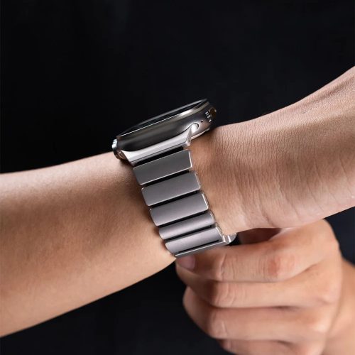 Magnetix titánszürke-fekete Apple Watch fémszíj (mágneses csattal)
