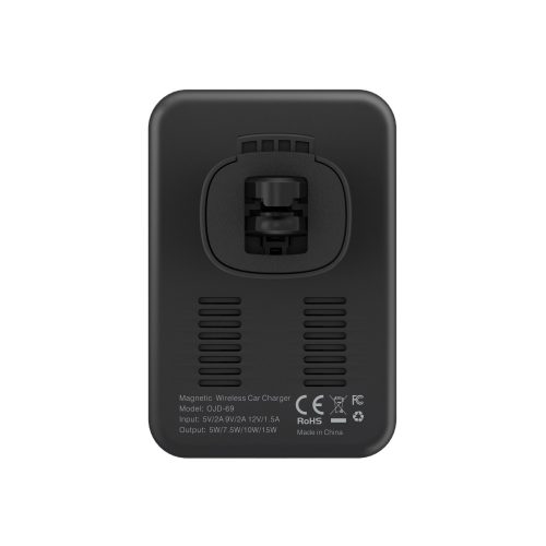 OJD-69 15W MagSafe autós gyorstöltő, telefontartó - fekete